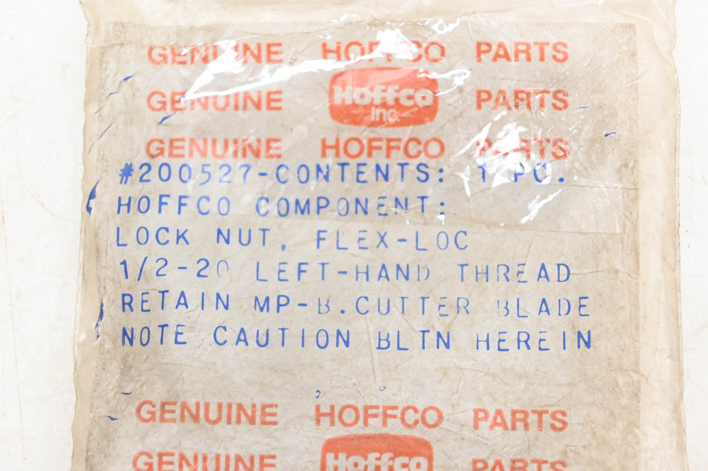 Hoffco 200527 Comet Trimmer Locknut NOS