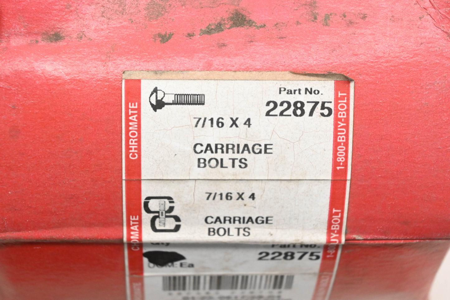 Chromate 22875 7/16-14 x 4 Carriage Bolts Qty 17 NOS