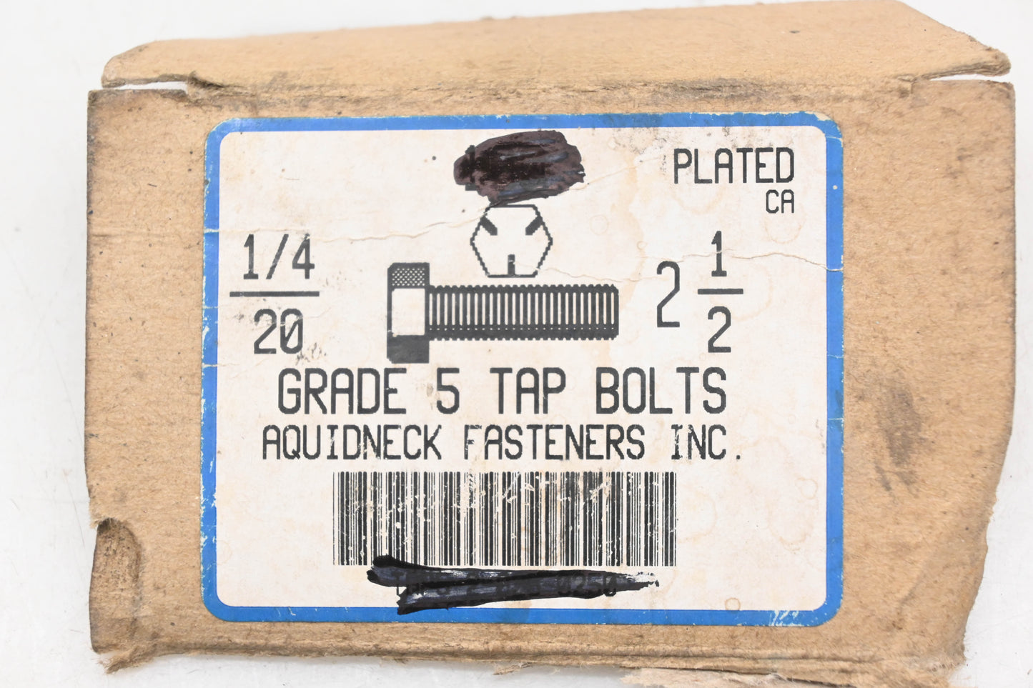 Aquidneck Fasteners HT033-11 1/4-20 x 2-1/2 Grade 5 Taps Bolts Qty 30 NOS