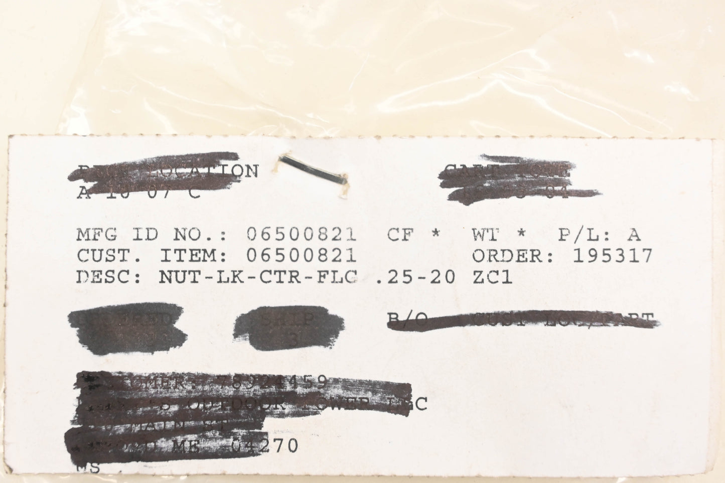 Ariens 06500821 Flange Locknut NOS