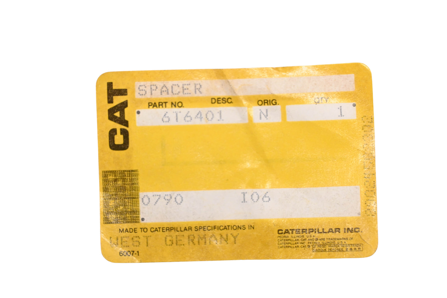 Caterpillar 6T6401, 6T-6401 Spacer NOS