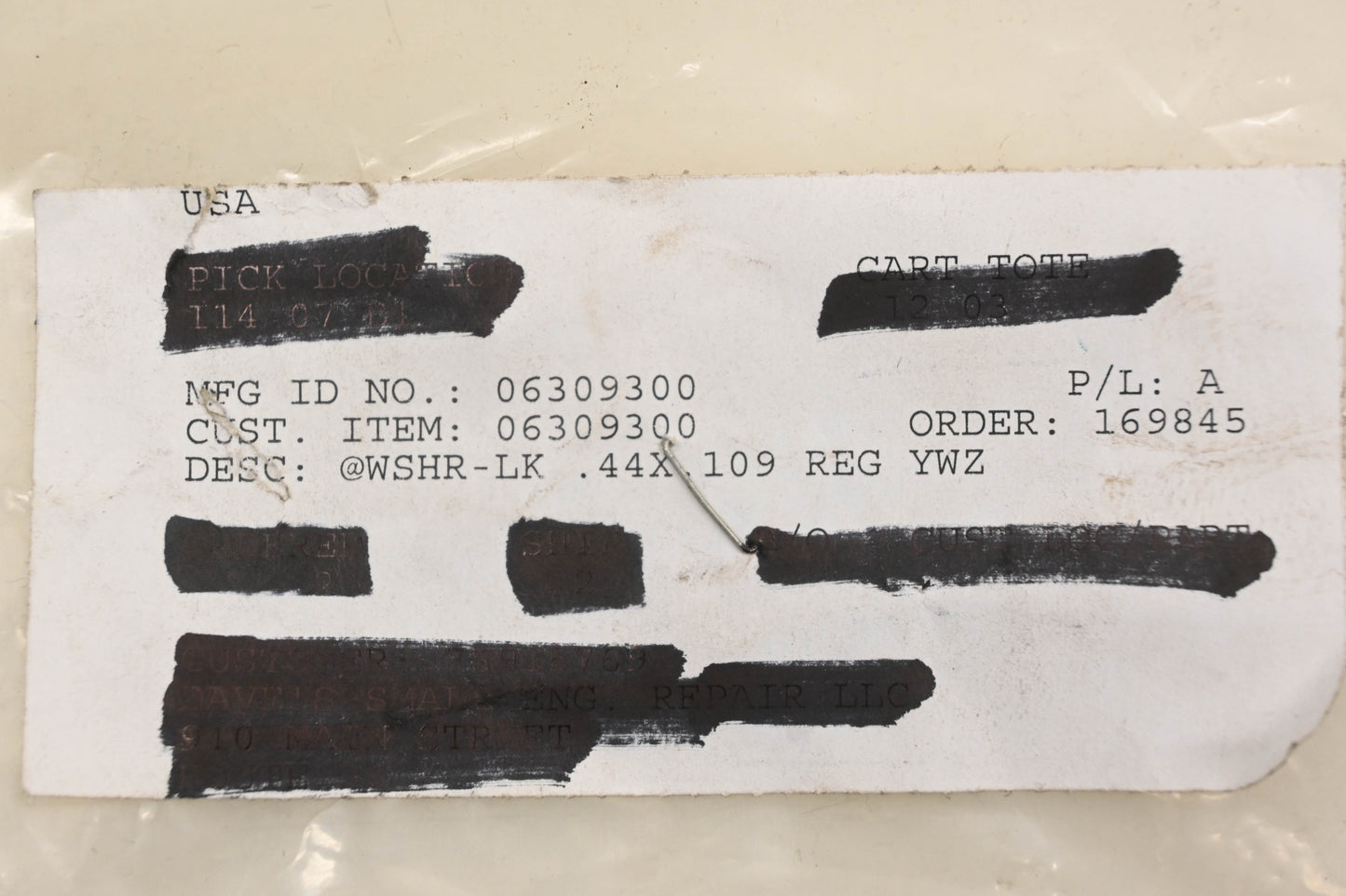 Ariens 06309300 Lock Washer NOS