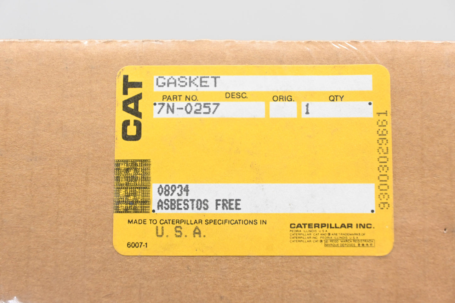 Caterpillar 7N0257, 7N-0257 Gasket NOS