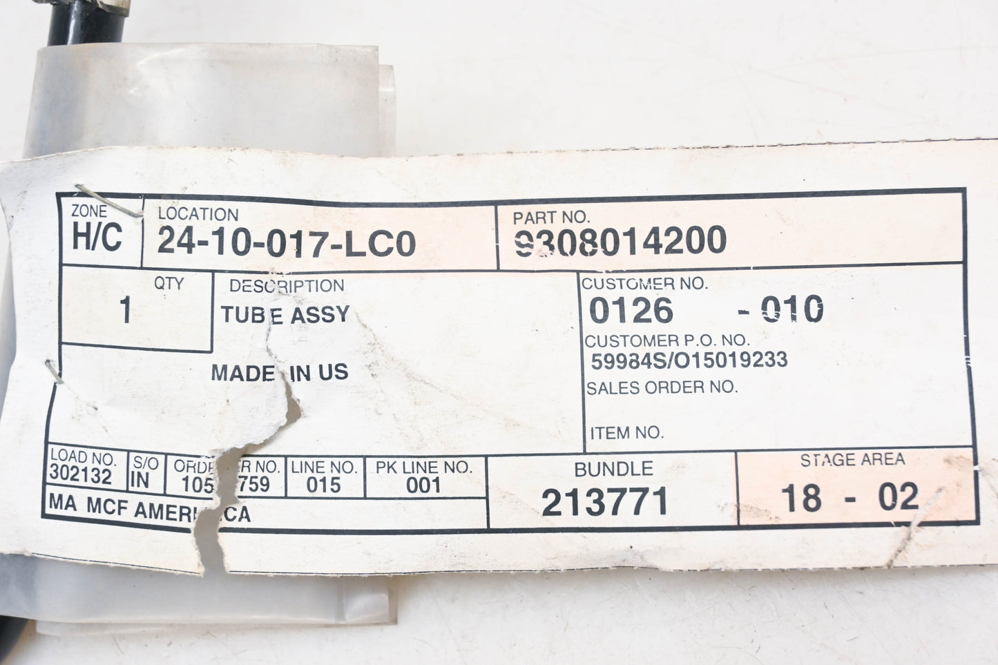 Caterpillar 9308014200 Tube Assembly NOS