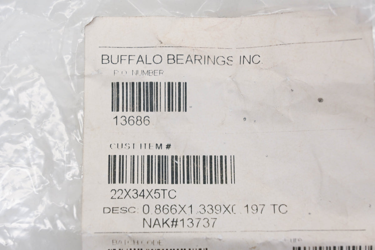 Buffalo Bearings 22X34X5TC Oil Seal NOS