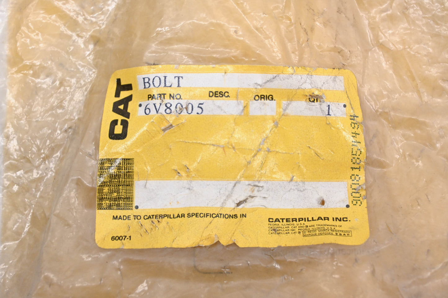 Caterpillar 6V-8005, 6V8005 Bolt NOS