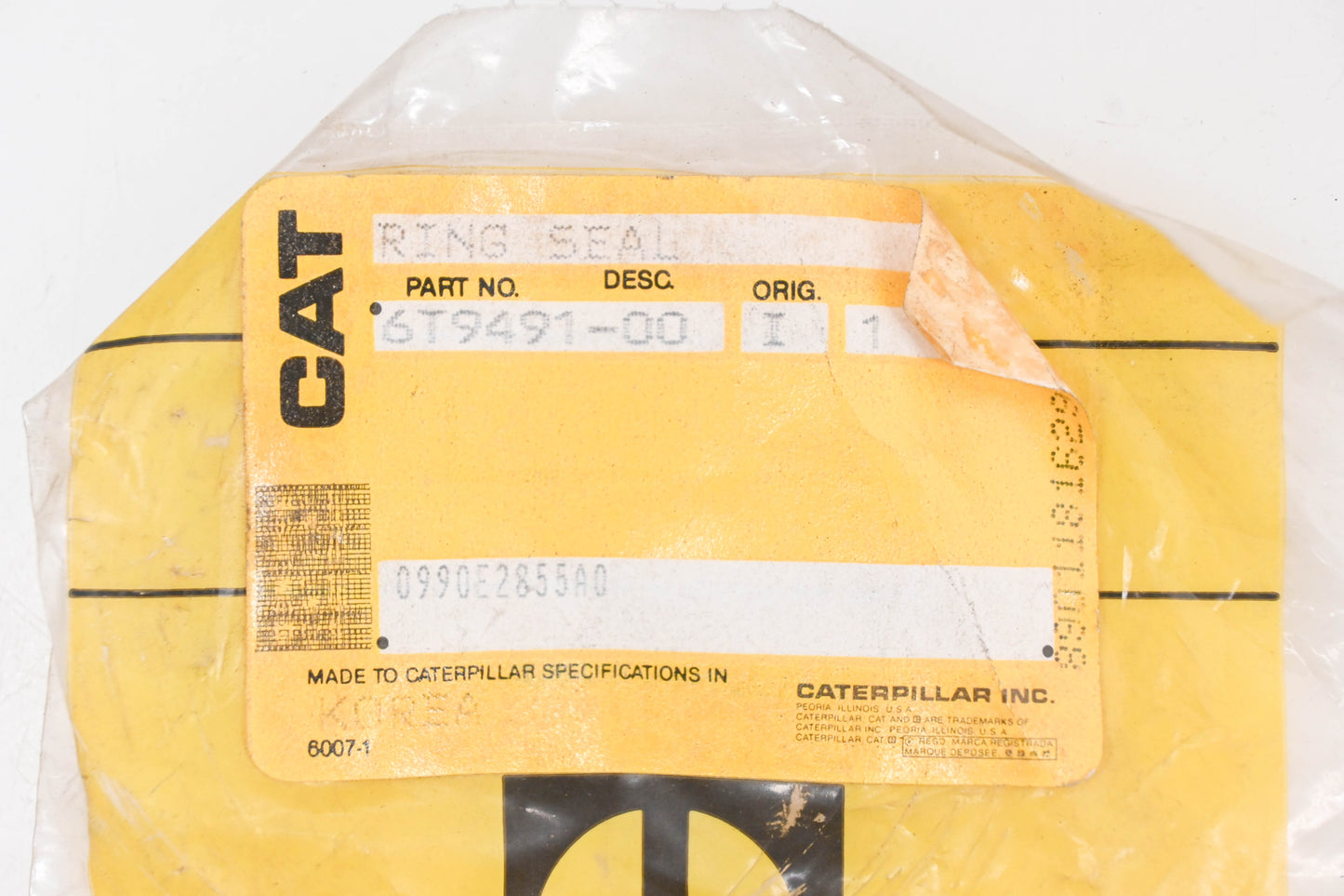 Caterpillar 6T9491, 6T-9491, 6T9491-00 Seal Ring NOS