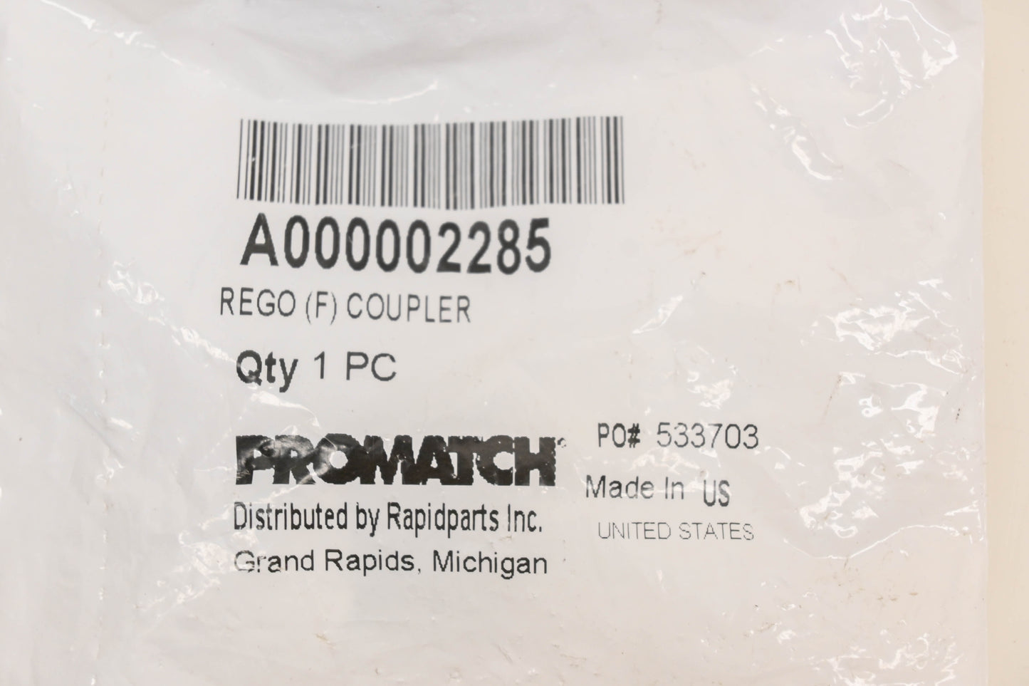 ProMatch A000002285 Female LPM Regulator Coupler NOS