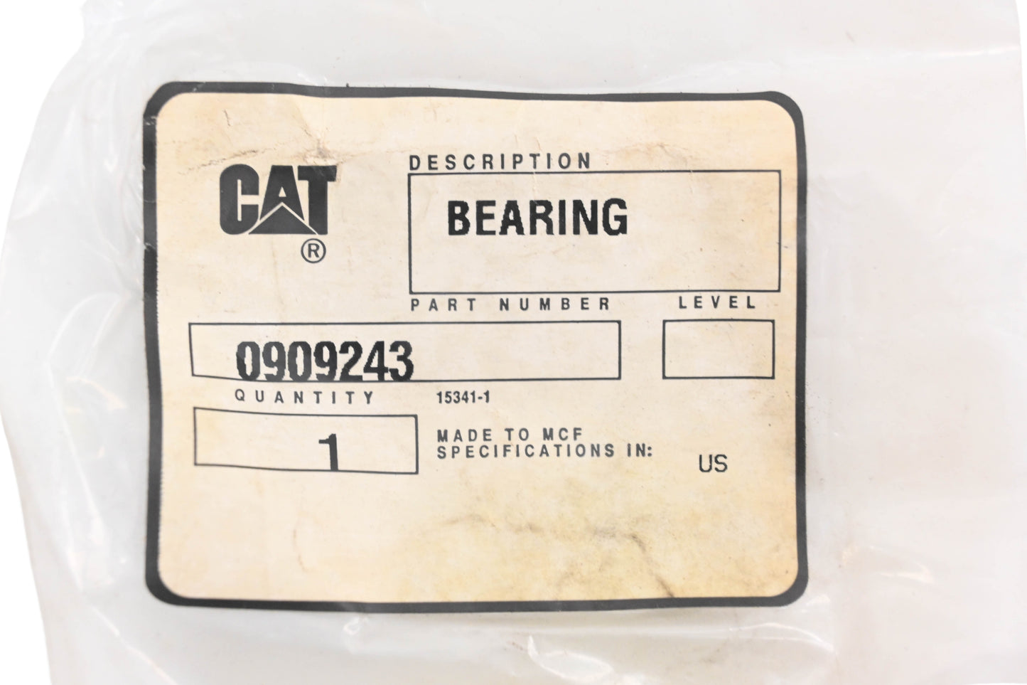 Caterpillar 0909243, 090-9243 Bearing NOS