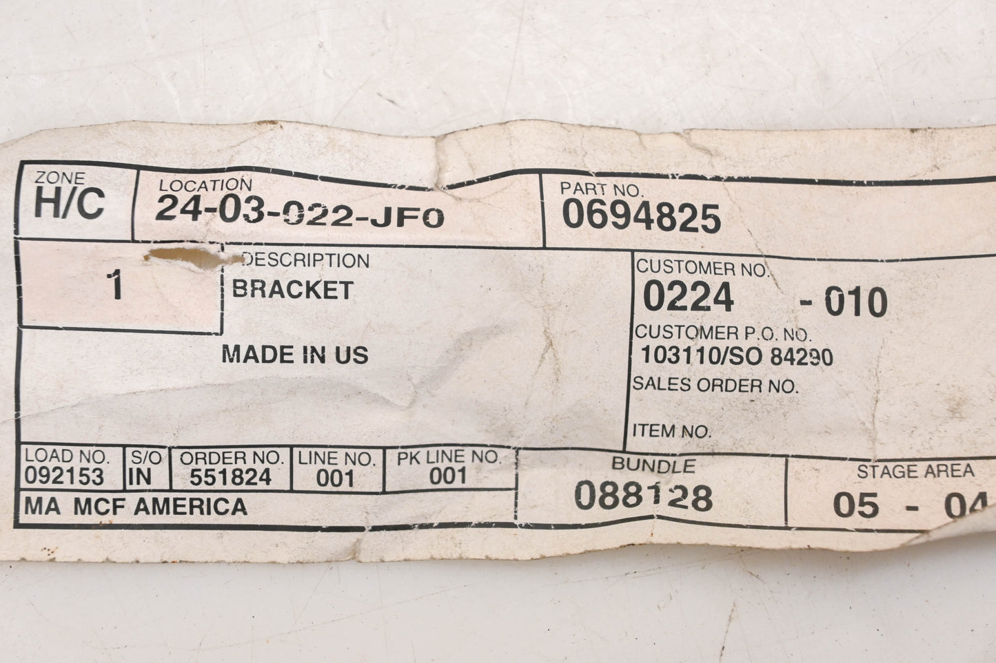 Caterpillar 694825, 0694825, 069-4825 Bracket