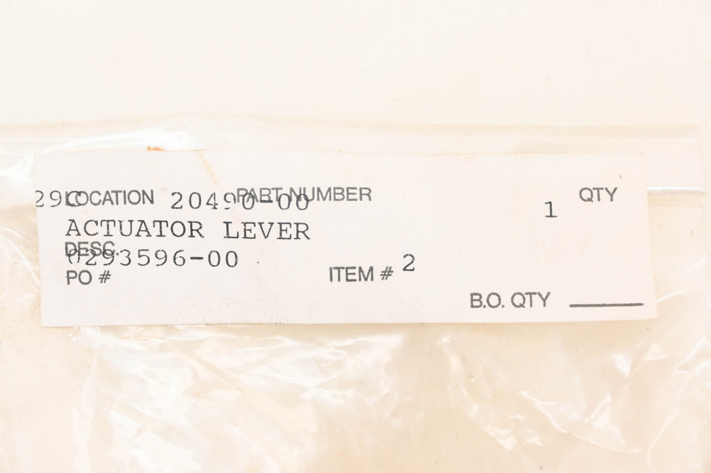Aftermarket 20490-00 Actuator Lever NOS