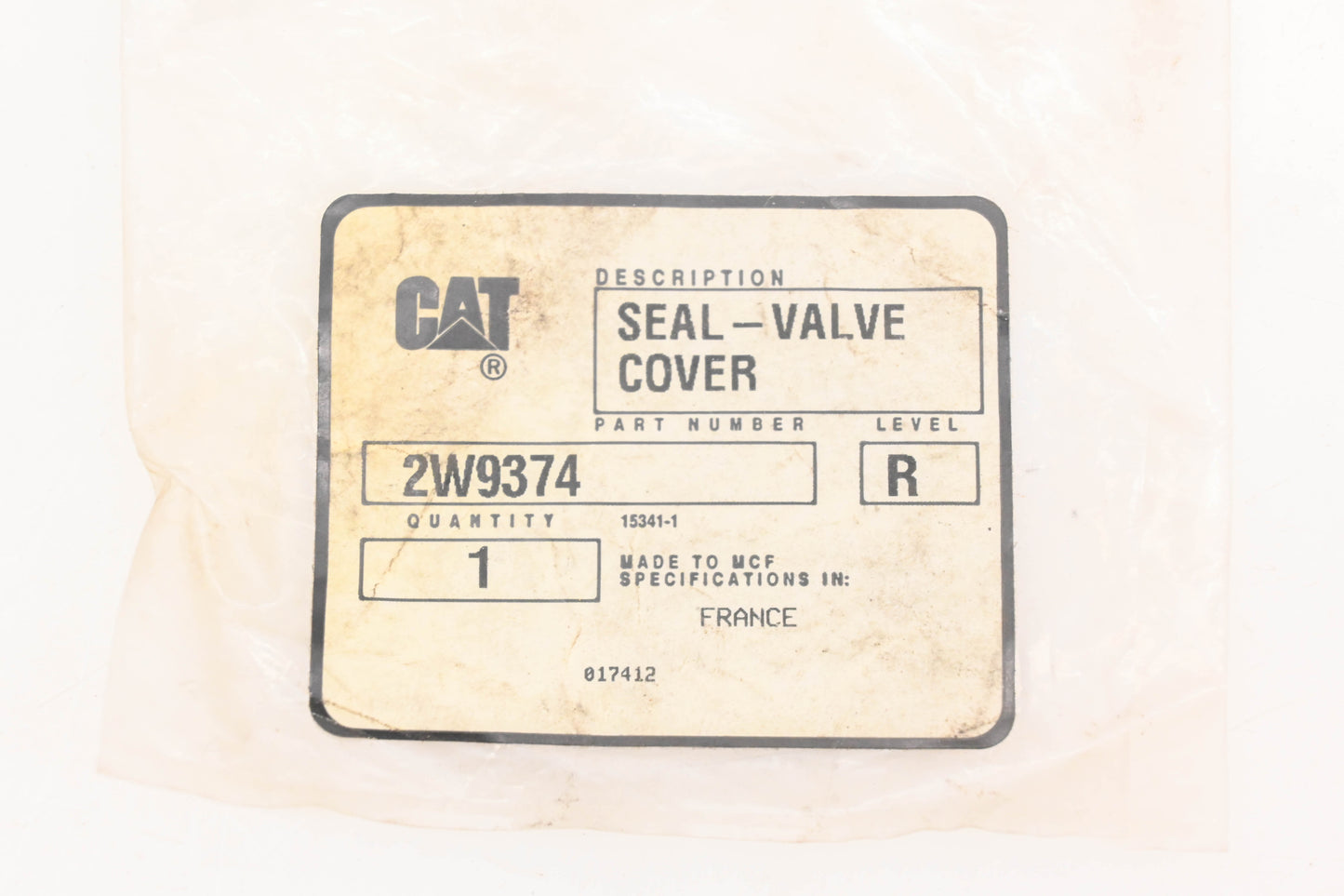 Caterpillar 2W9374, 2W-9374 Valve Cover Seal NOS