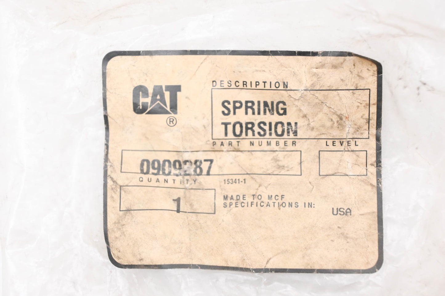 Caterpillar 909287, 0909287, 090-9287 Torsion Spring NOS