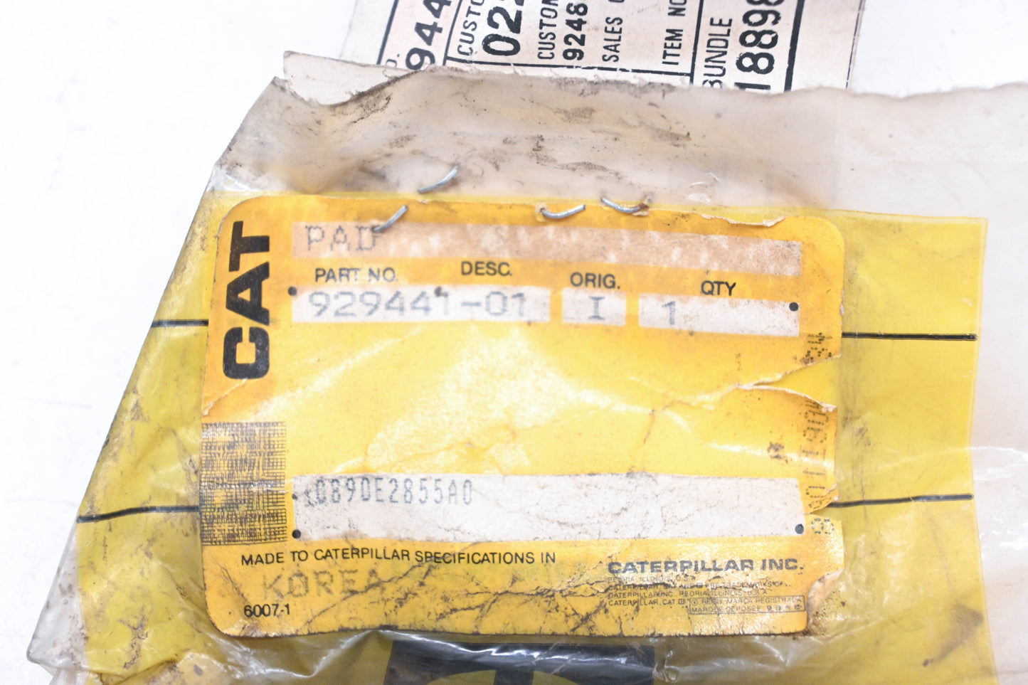 Caterpillar 929441, 0929441, 092-4491 Rubber Pad NOS