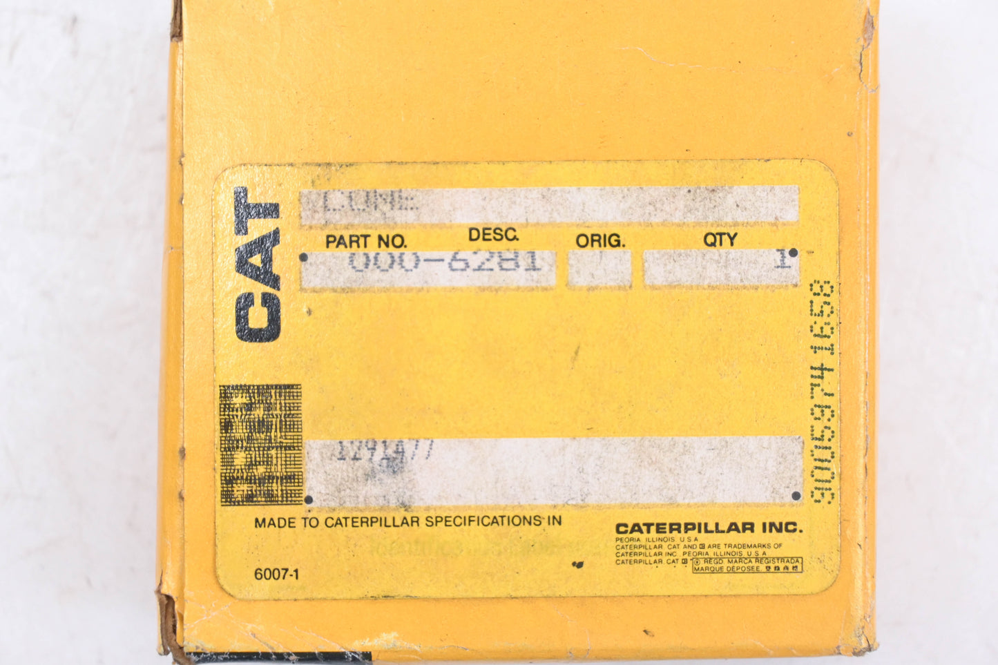 Caterpillar 000-6281, 0006281, 14137A Timken Tapered Roller Bearing Cone NOS