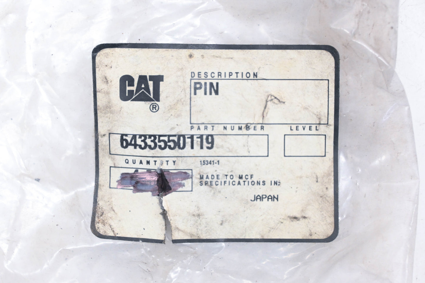 Caterpillar 6433550119, 64335-50119 Holdown Pins Qty 2 NOS