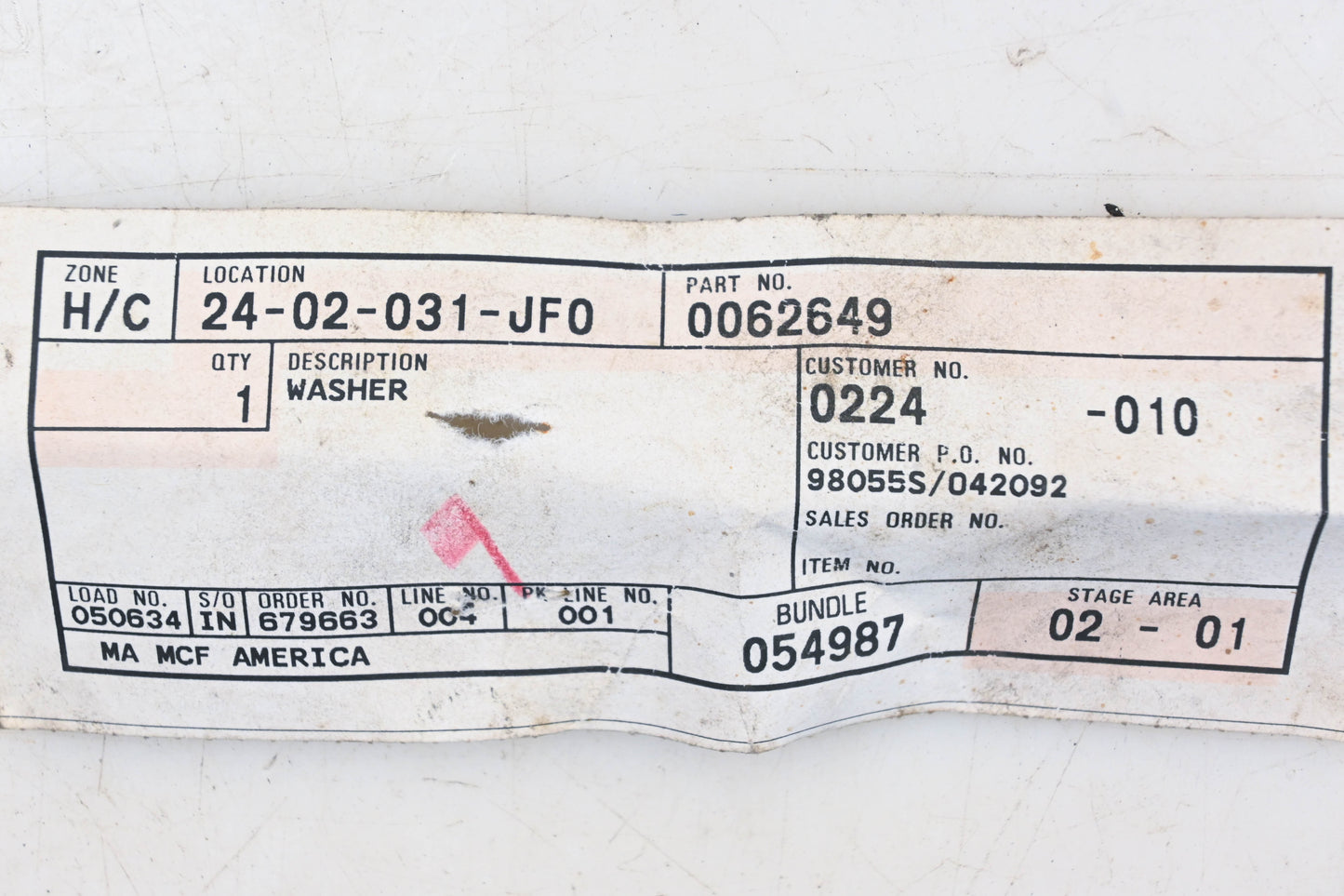 Caterpillar 62649, 0062649, 006-2649 Rubber Washer NOS