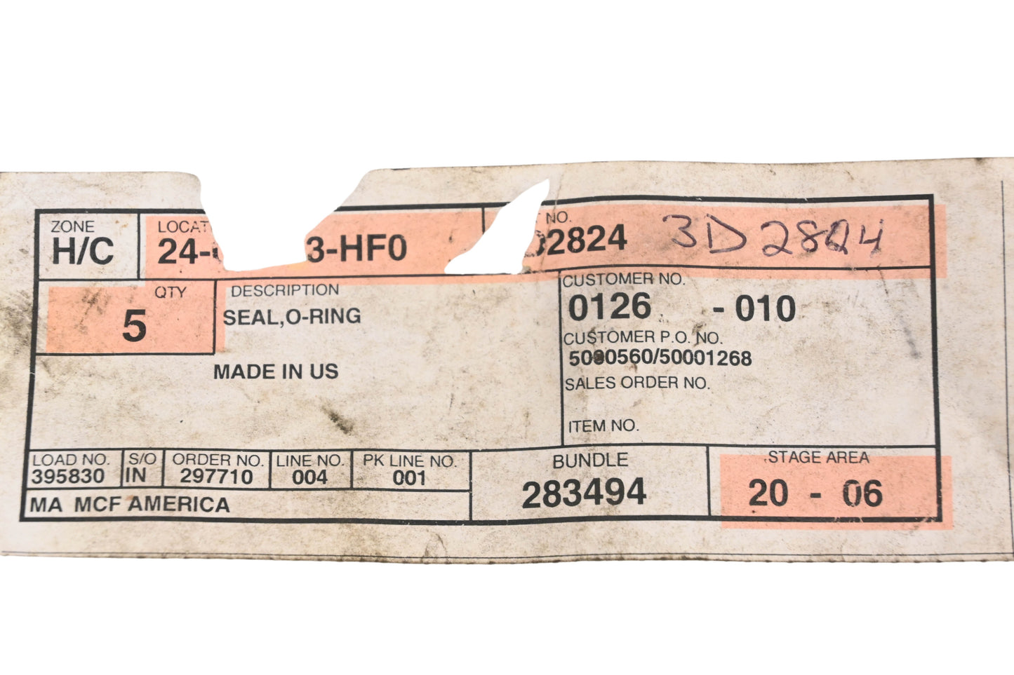 Caterpillar 3D2824, 3D-2824 O-Rings Qty 5 NOS