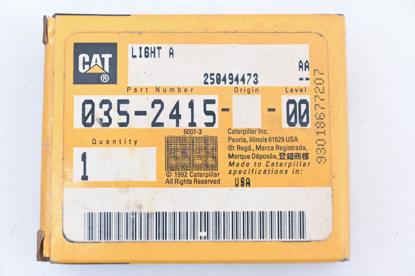 Caterpillar 352415, 0352415, 035-2415 Indicator Light NOS