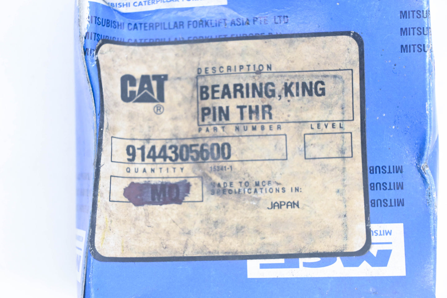Caterpillar 9144305600, 91443-05600 King Pin Thrust Bearing NOS