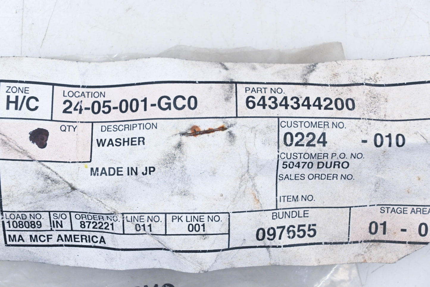 Mitsubishi 6434344200, 64343-44200 Washer NOS