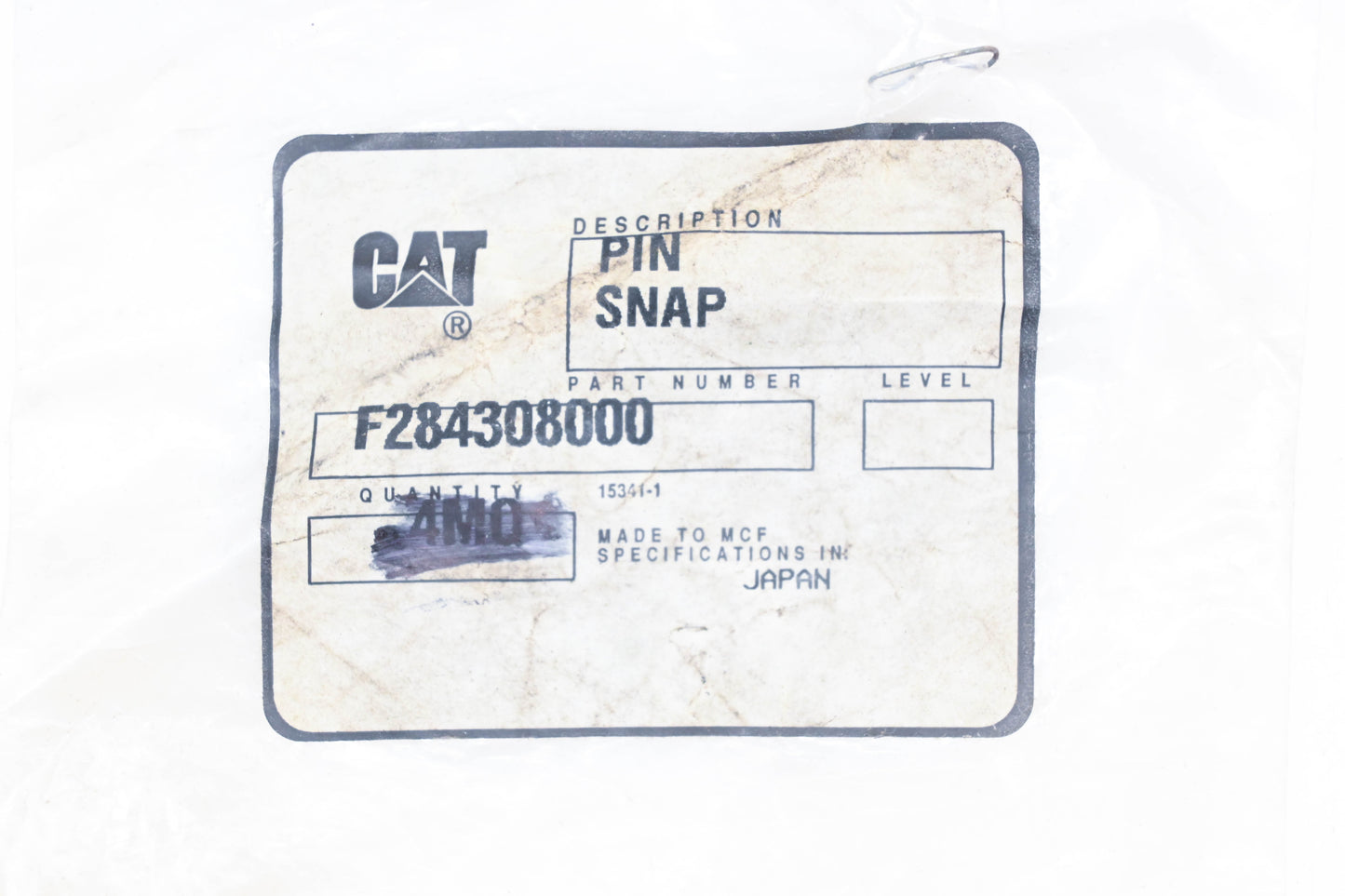 Caterpillar F284308000, F2843-08000 Snap Hairpin NOS