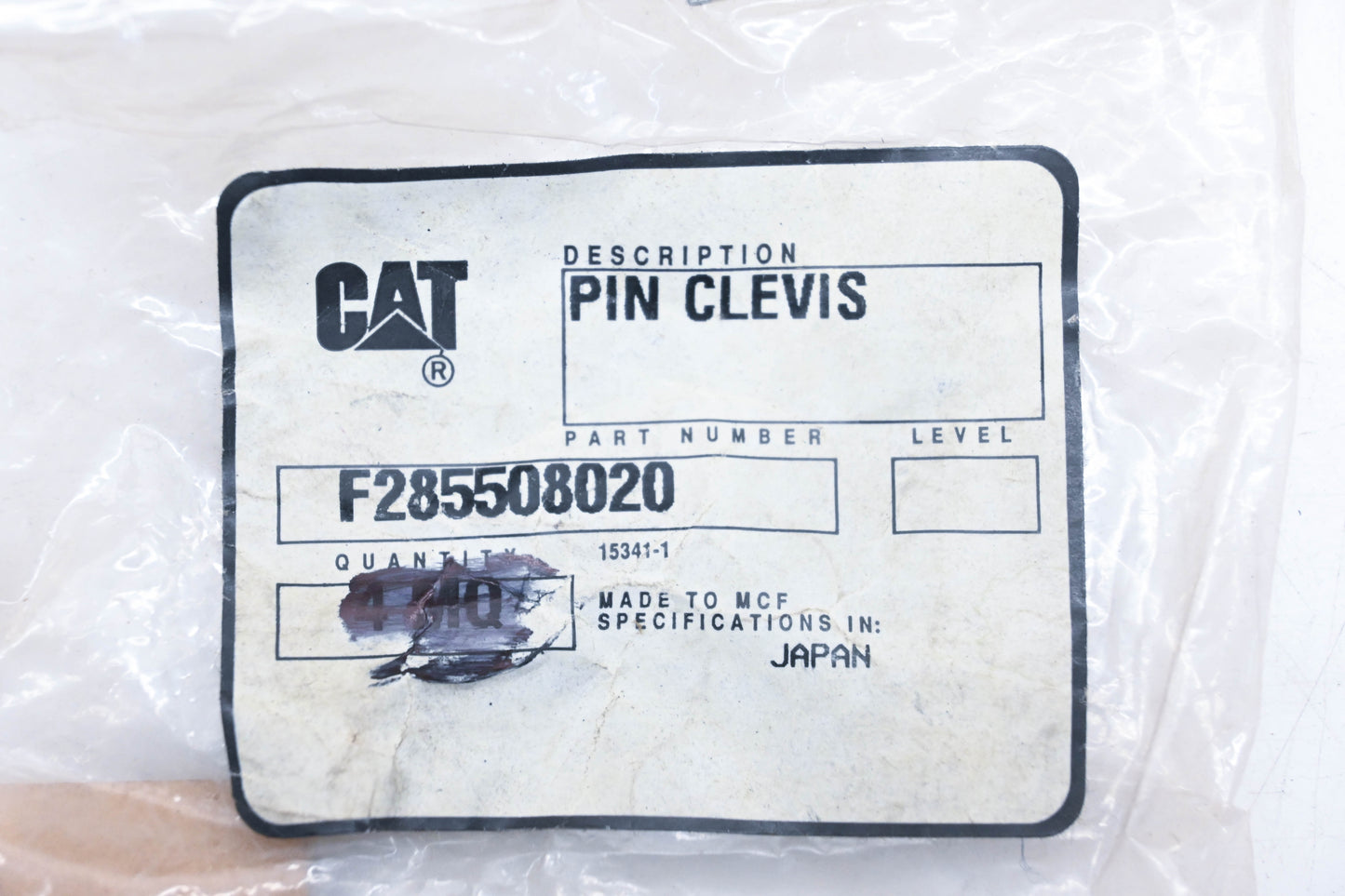 Caterpillar F285508020, F2855-08020 Clevis Pin NOS