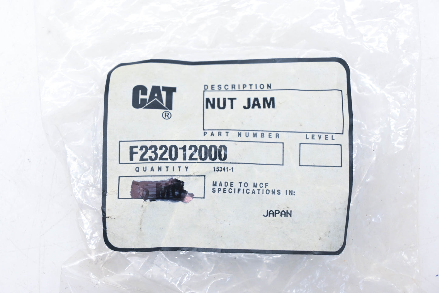 Caterpillar F232012000, F2320-12000 Jam Nuts Qty 2 NOS