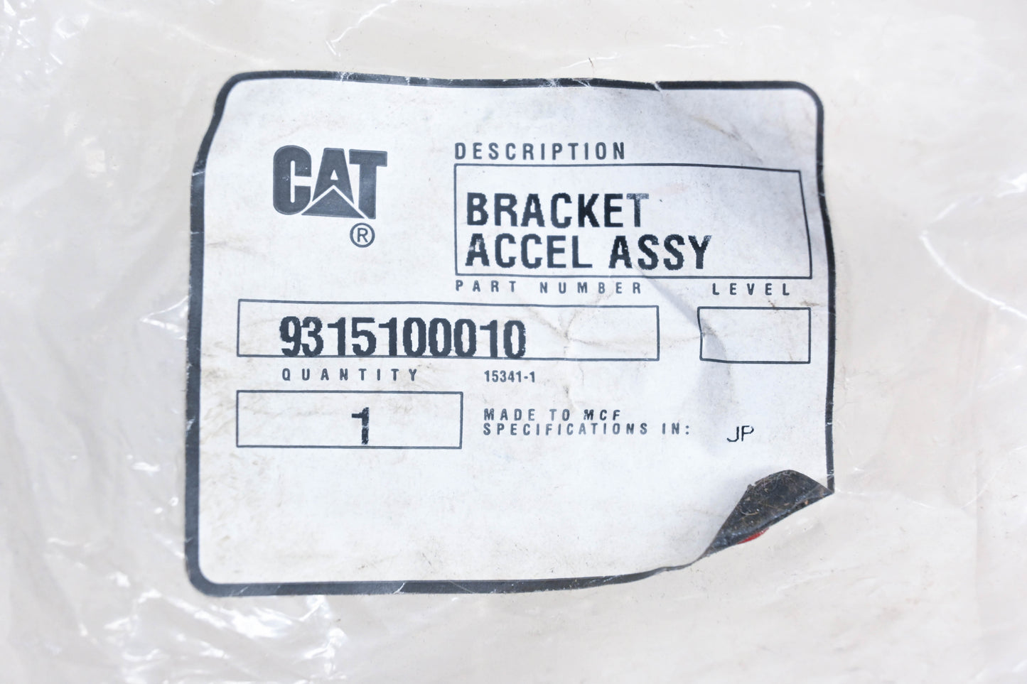 Caterpillar 9315100010, 93151-00010 Accelerator Bracket Assembly NOS