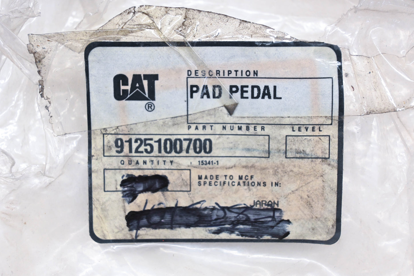 Caterpillar 9125100700, 91251-00700 Pedal Rubber Pad NOS