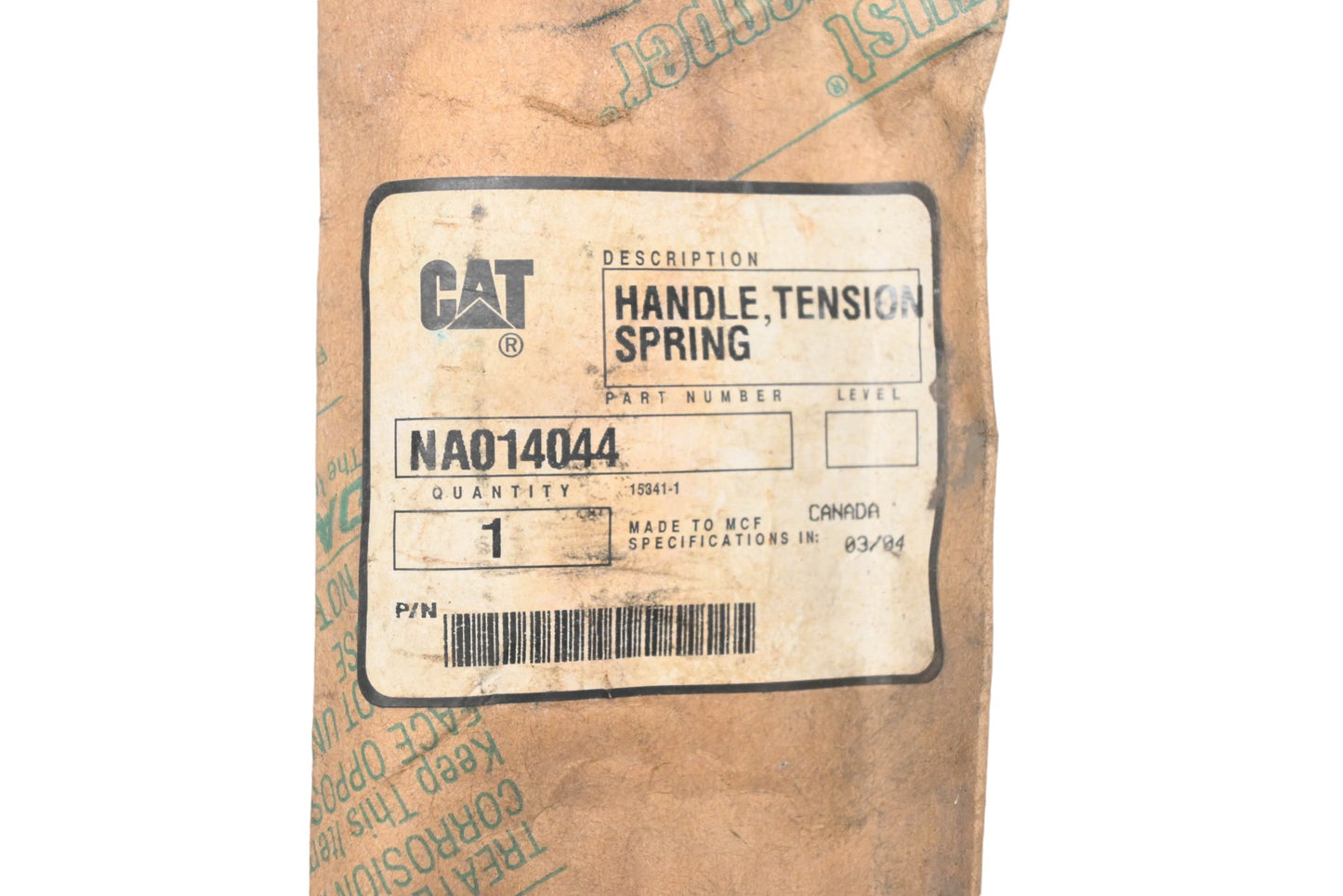 Caterpillar NA014044 Handle Tension Spring NOS