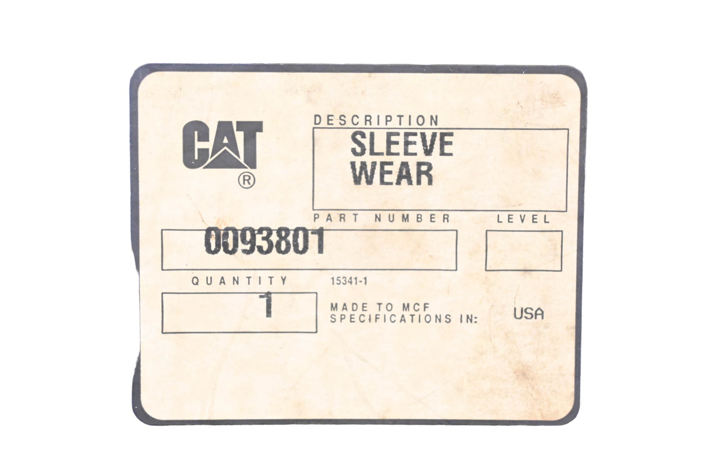 Caterpillar 0093801 Wear Sleeve NOS