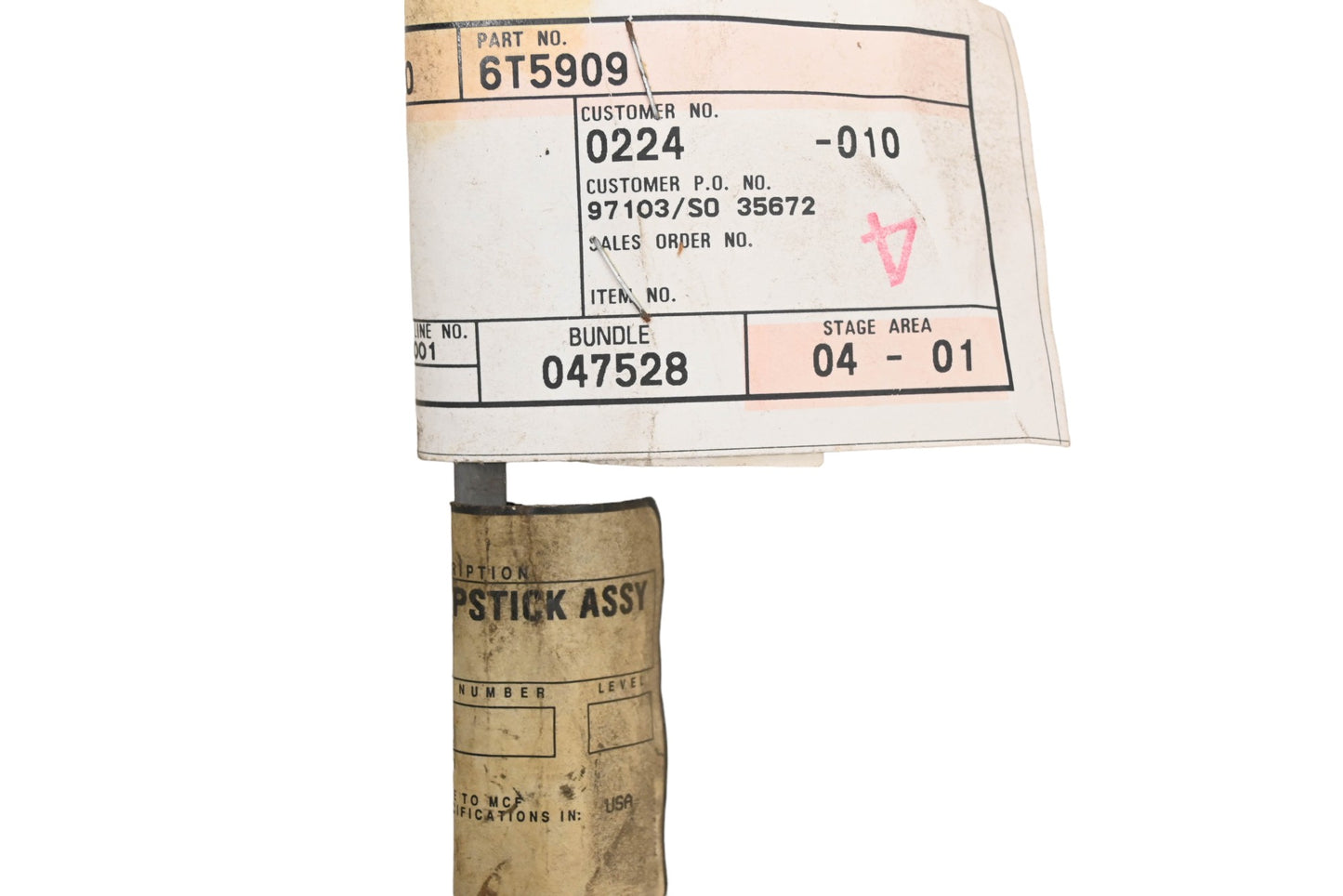 Caterpillar 6T5909, 6T-5909 Oil Level Dipstick Gauge NOS