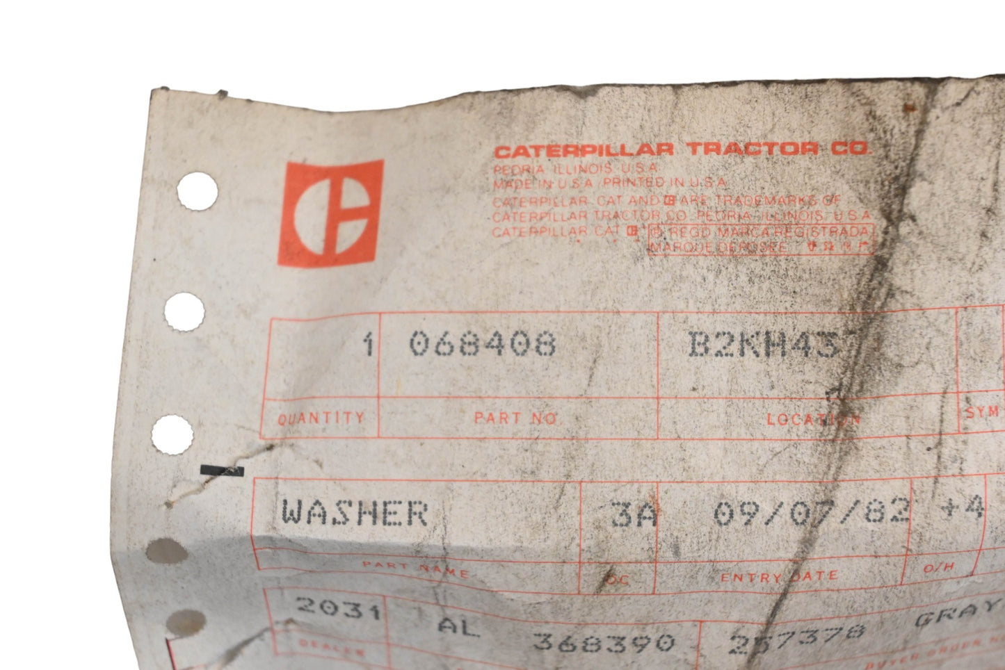 Caterpillar 068408, 06-8408 Special Washer NOS