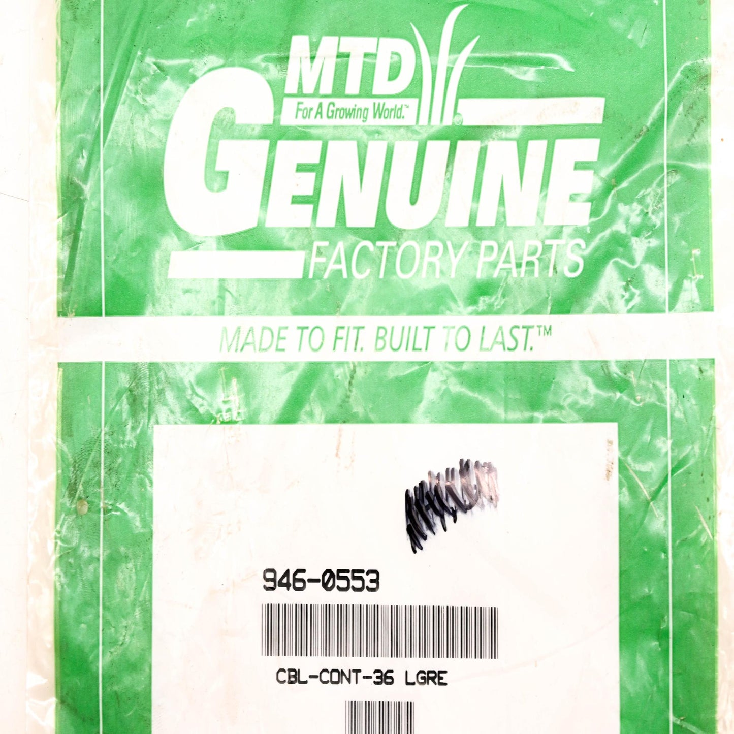 MTD 946-0553 Control Cable NOS