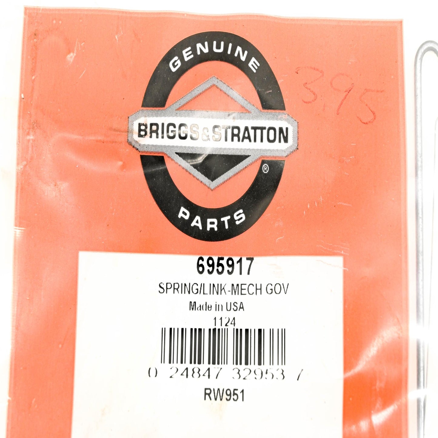 New OEM Briggs & Stratton 695917 Mechanical Governor Spring Link NOS
