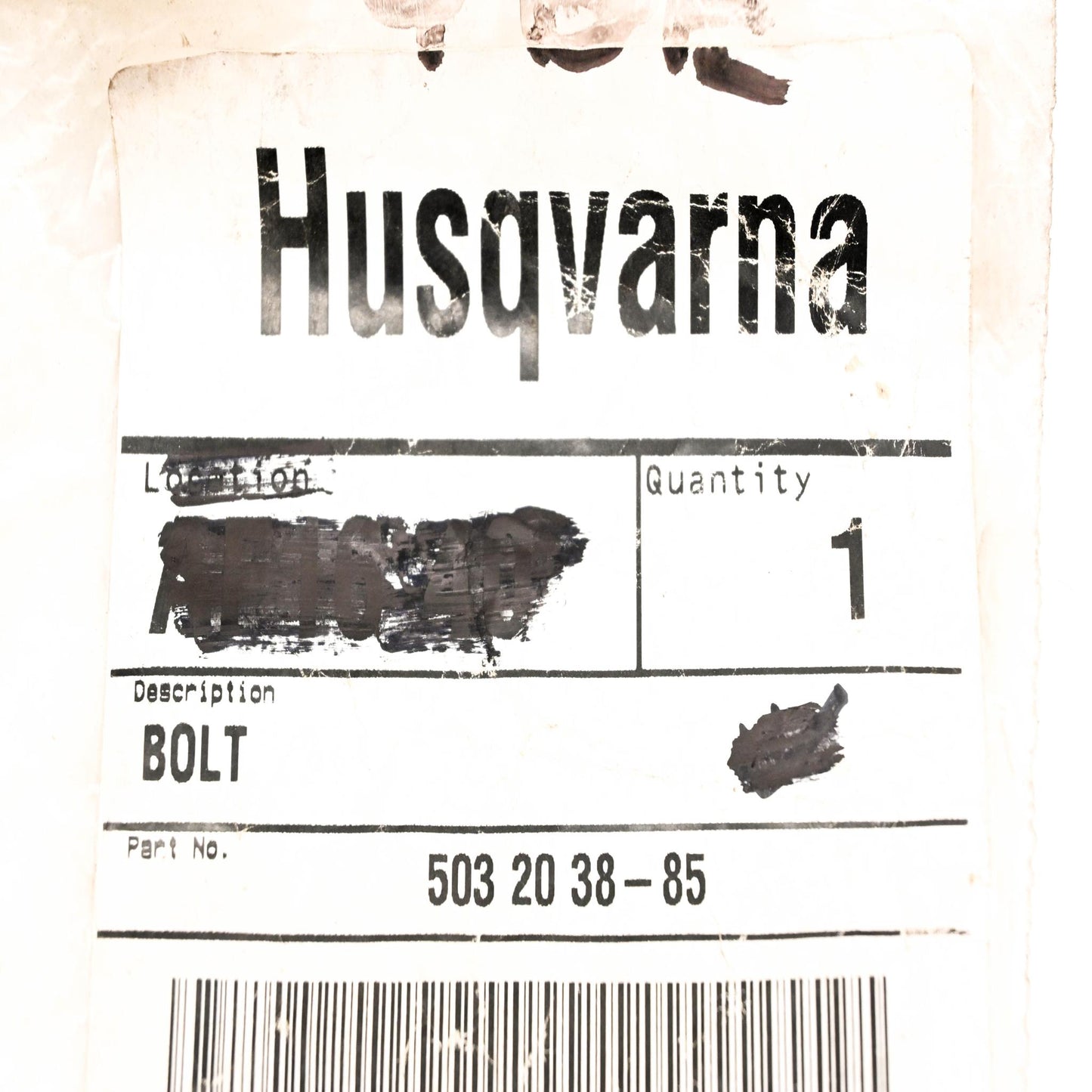 New OEM Husqvarna 503 20 38-85, 503203885 Chainsaw Bolt NOS