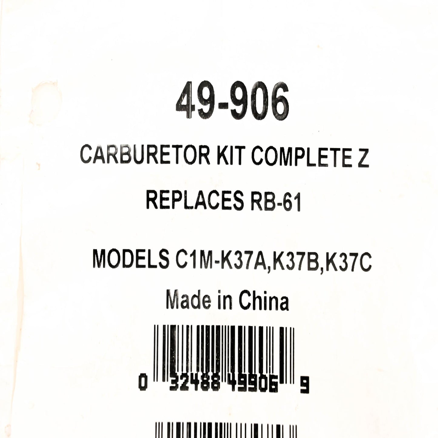 Oregon 49-906, RB-61 Carburetor Repair NOS