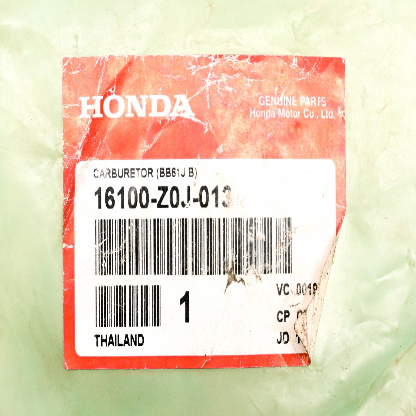 New OEM Honda 16100-Z0J-013 Carburetor NOS