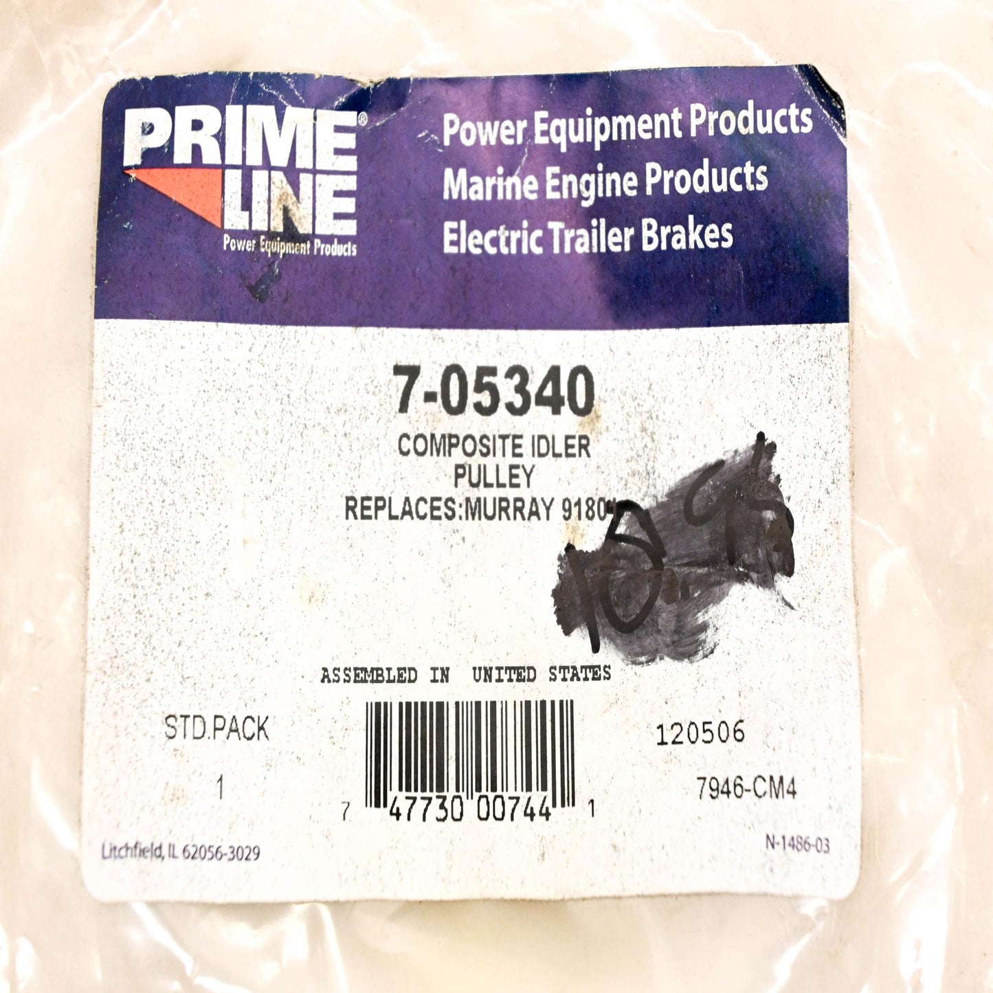 Prime LIne 7-05340, 91801 Composite Idler Pulley NOS