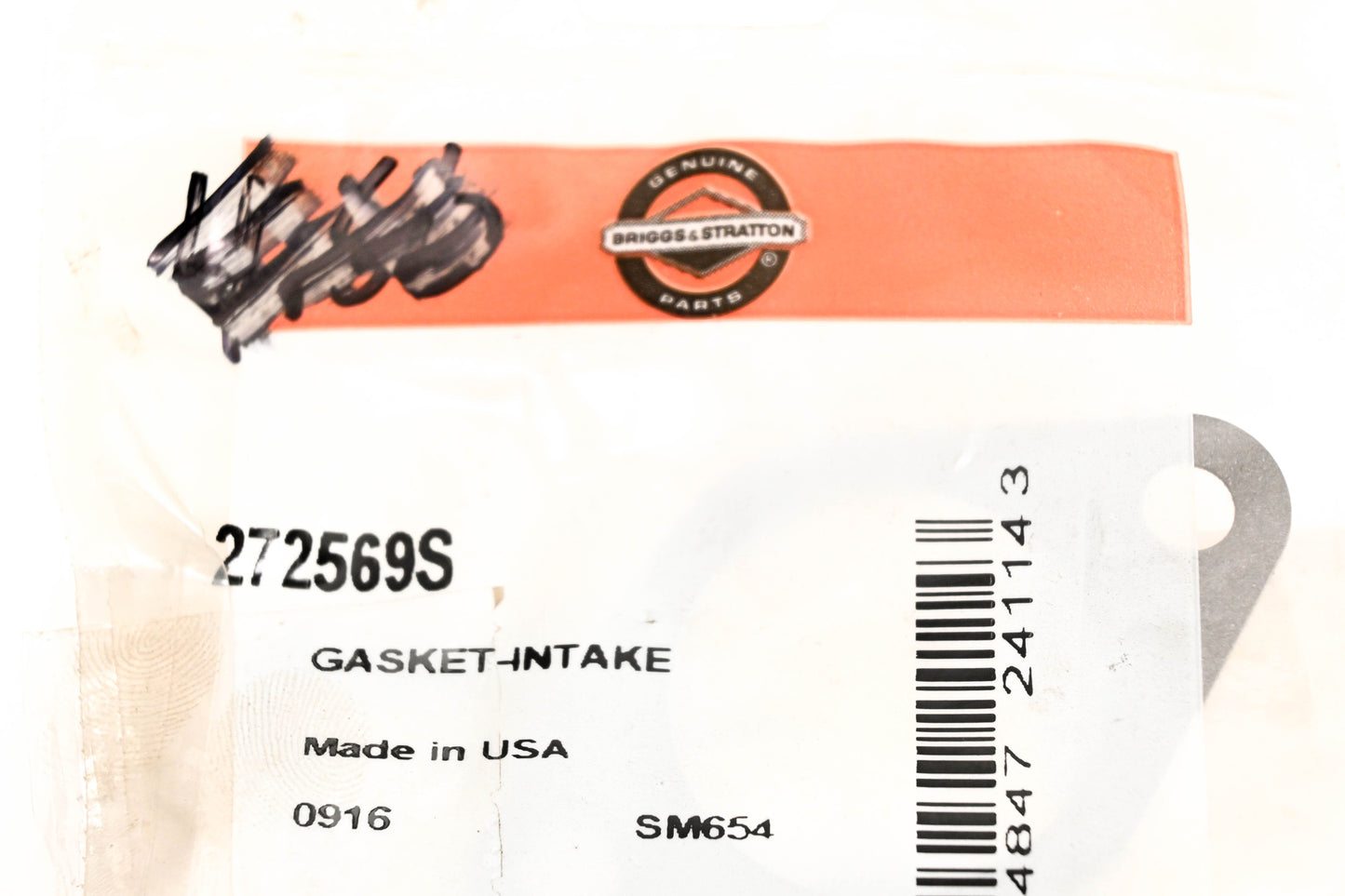 New OEM Briggs & Stratton 272569S Intake Gaskets Qty 2 NOS