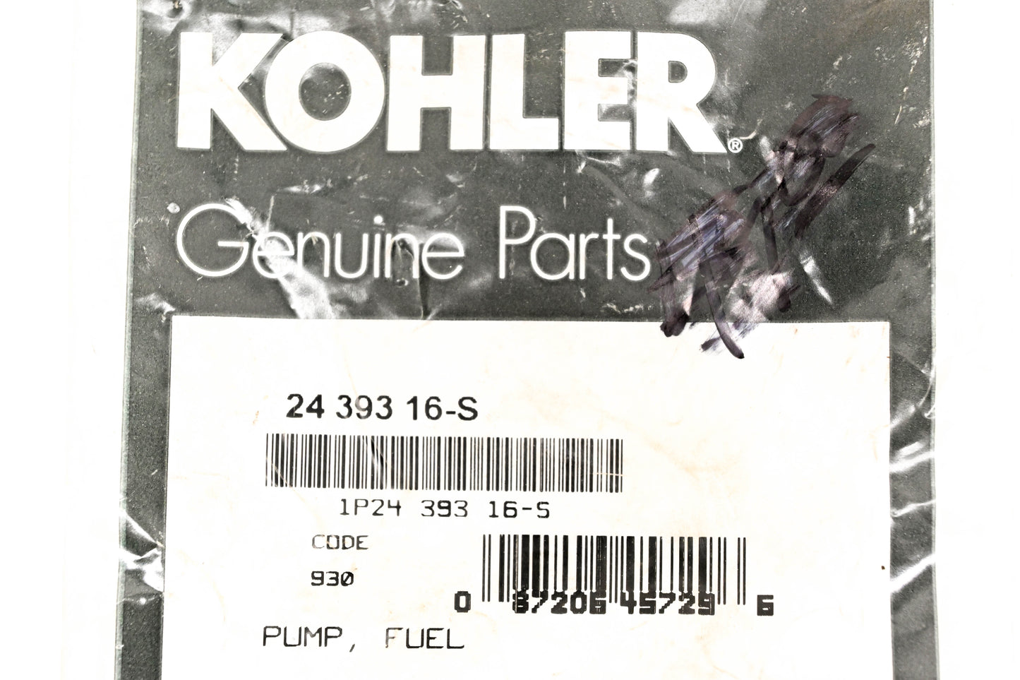 Kohler 24 393 16-S, 2439316-S Fuel Pump NOS