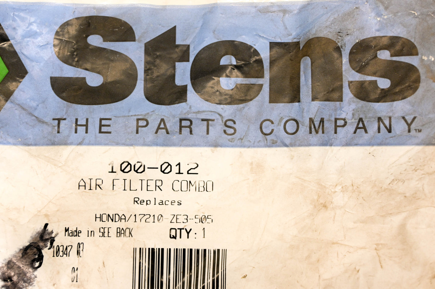 Stens 100-012, 17210-ZE3-505 Air Filter NOS