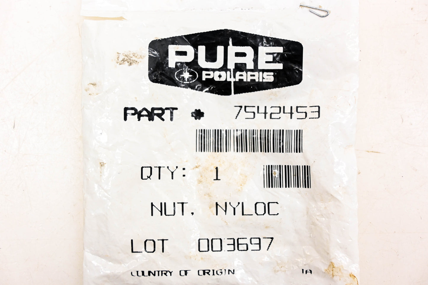 New OEM Polaris 7542453 Nylock Nut NOS