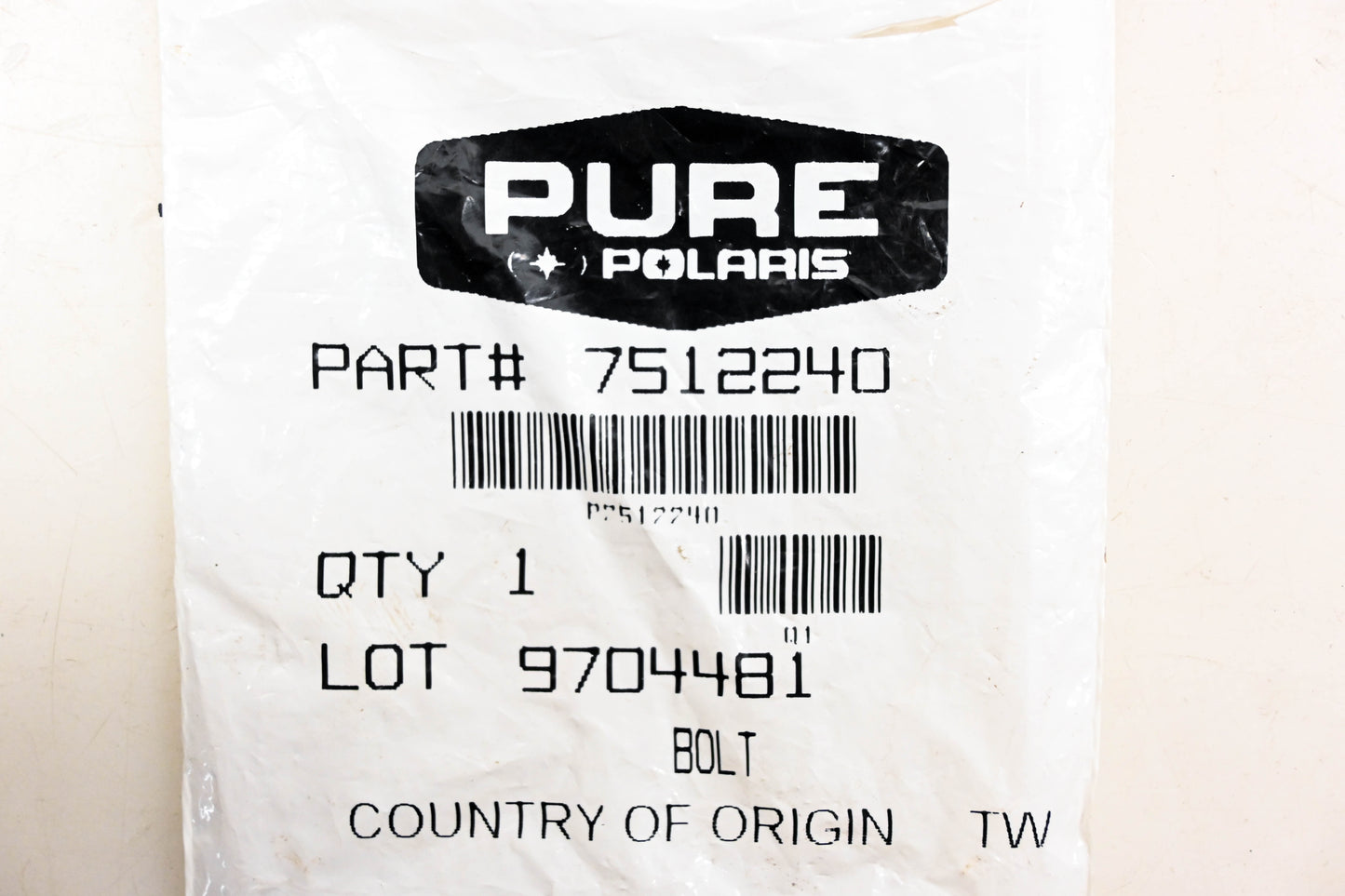 New OEM Polaris 7512240 Brake Line Bolt NOS