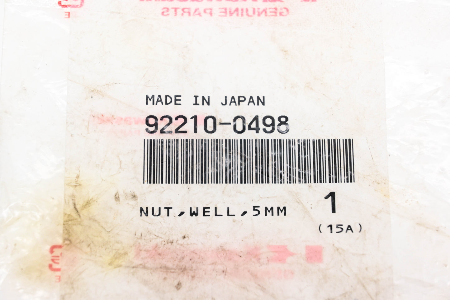 New OEM Kawasaki 92210-0498 Well Nut 5mm NOS