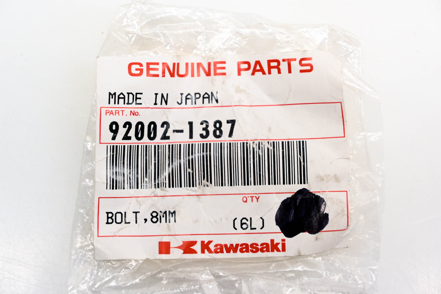 New OEM Kawasaki 92002-1387 Socket Bolt 8mm Qty 2 NOS