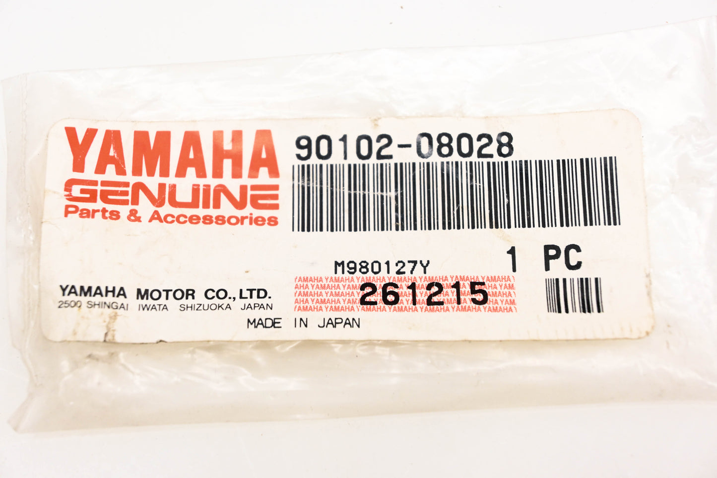 New OEM Yamaha 90102-08028-00 Bolt w/ Hole NOS
