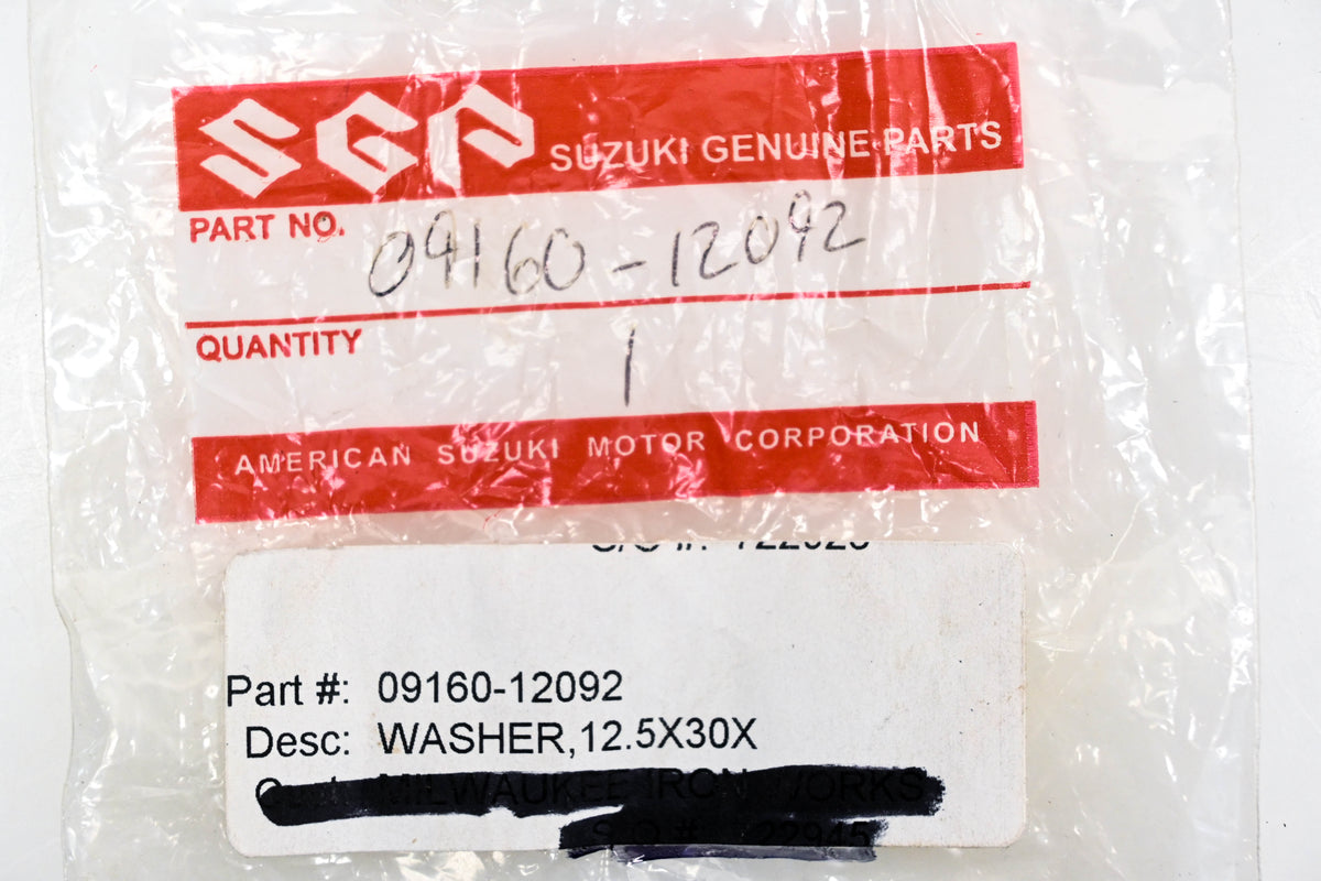 New OEM Suzuki 09160-12092 Washer NOS