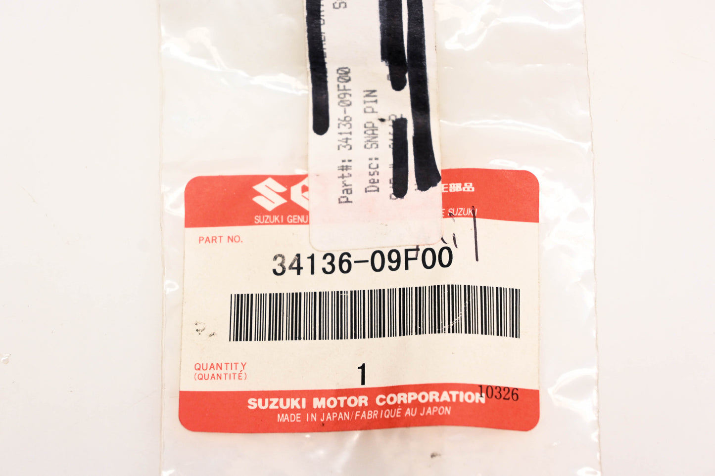 New OEM Suzuki 34136-09F00 Snap Pin NOS